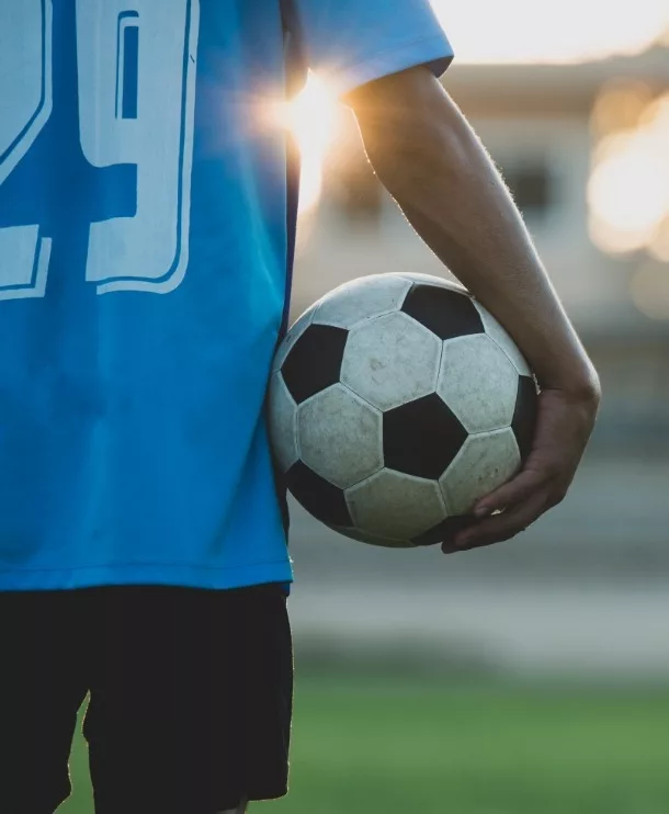 football player walking onto pitch