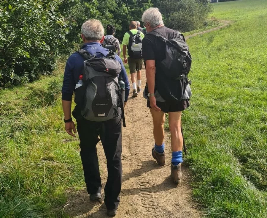 People on a health walk from bolton arena