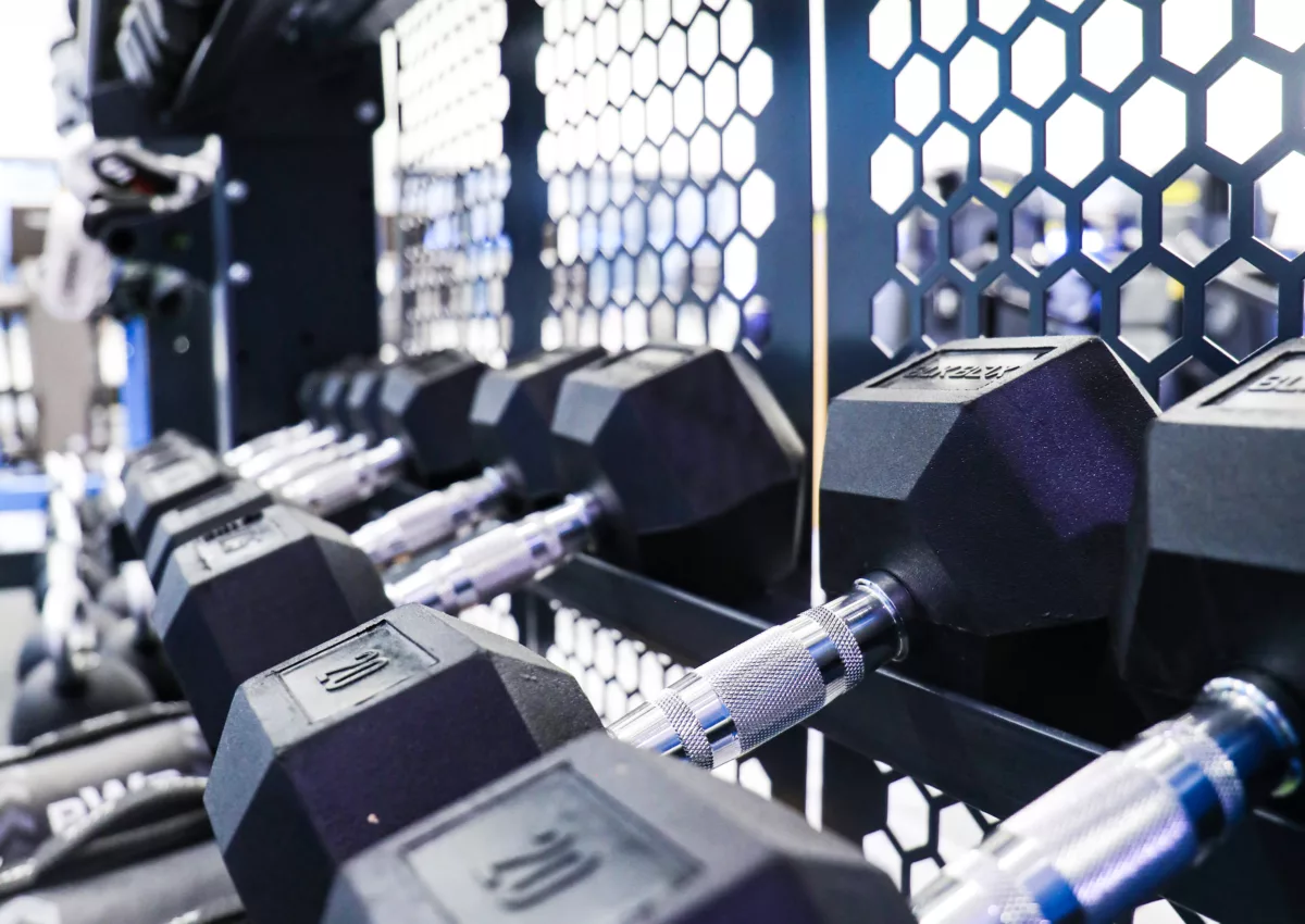 Free weight dumb bells at Bolton Arena
